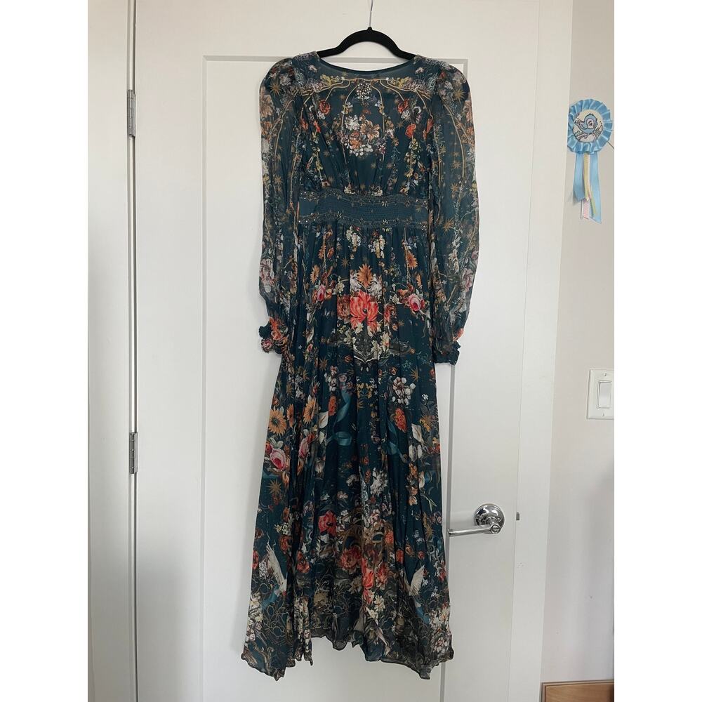 Camilla Silk Green Maxi Dress Size S - Picture 8 of 9